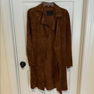 Blank NYC Tan faux Suede Trench Coat